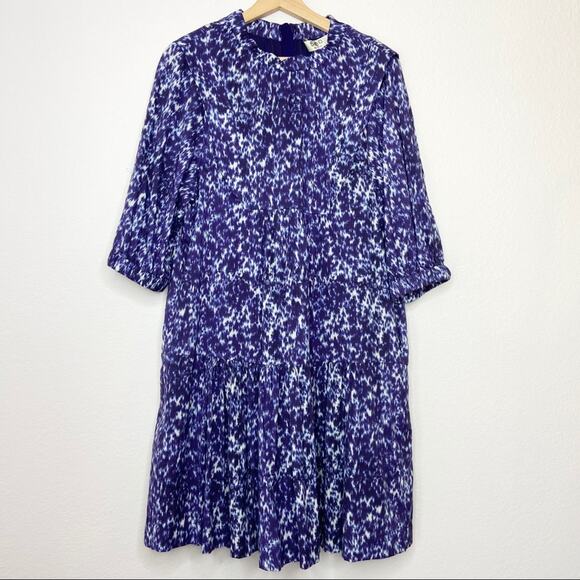 SEA New York Celine Long Sleeve Bib Dress in Lapis Blue NWT Womens Size 10 - Picture 2 of 9